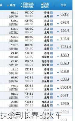 扶余到长春的火车