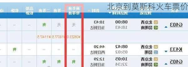 北京到莫斯科火车票价
