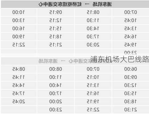 浦东机场大巴线路